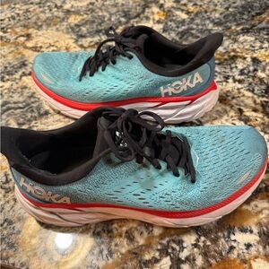 Hoka Men’s Running Shoes - Teal and Red